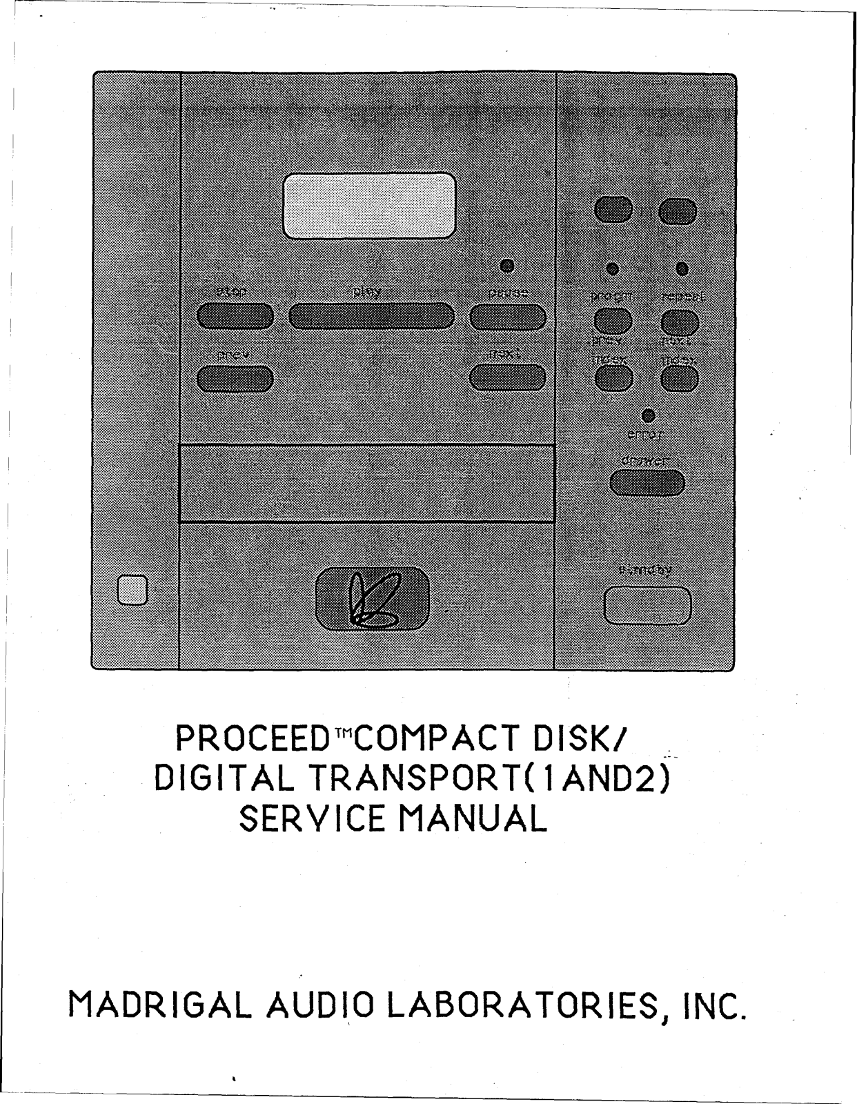 Proceed PCD, PCD-2 Service manual