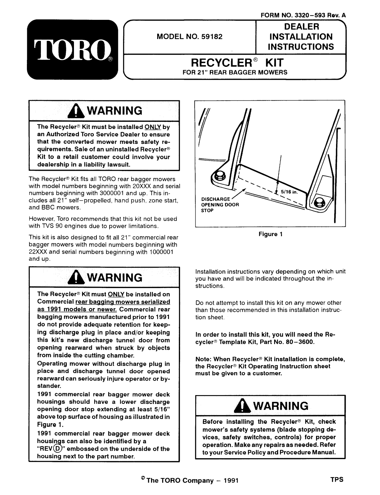 Toro 59182 Setup Instructions