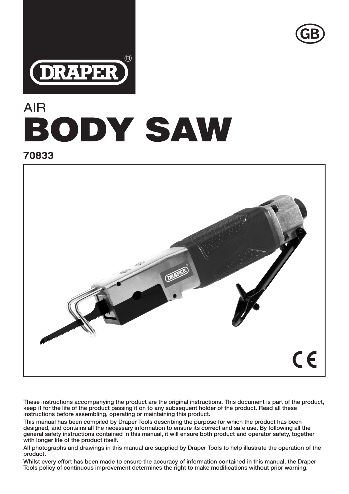 Draper Tools 70833 Instructions - ManualMachine.com