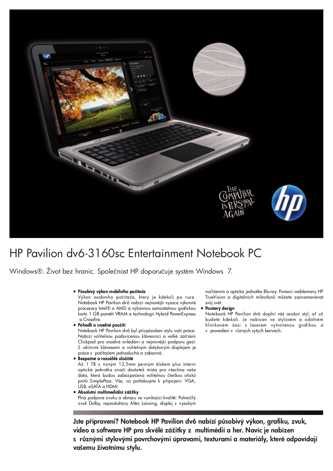 HP Pavilion dv6-3160sc User Manual