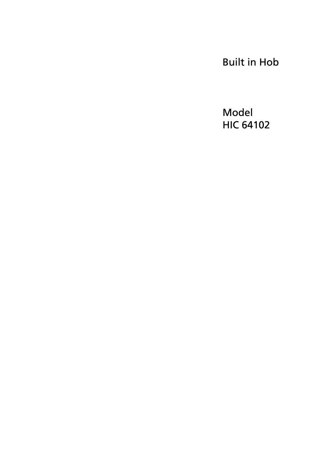 Beko HIC 64102 User Manual