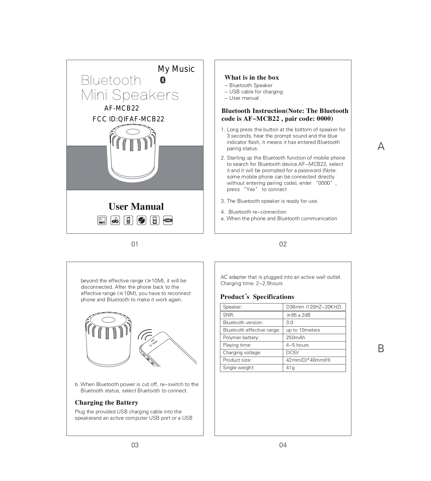 My Music Group AF MCB22 Users manual