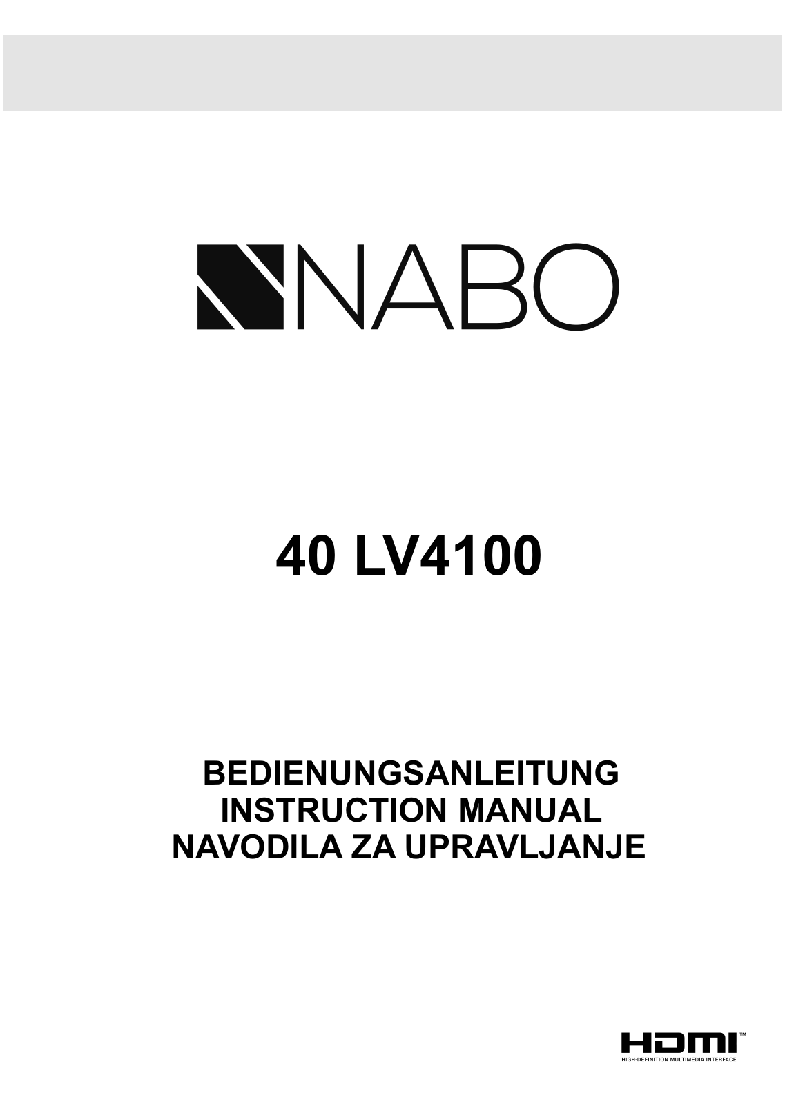 Nabo 40 LV4100 operation manual