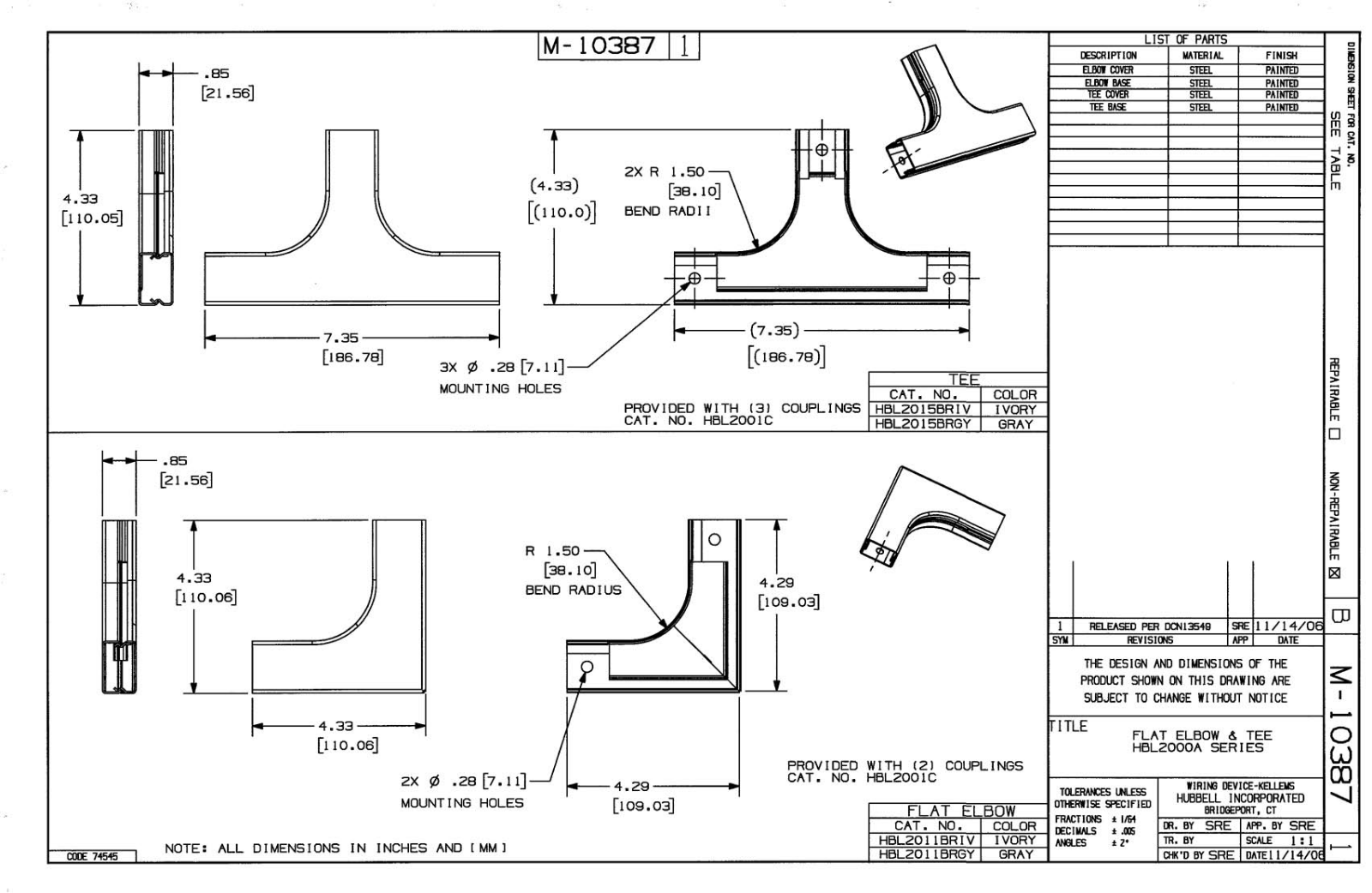 Hubbell HBL2011 Reference Drawing