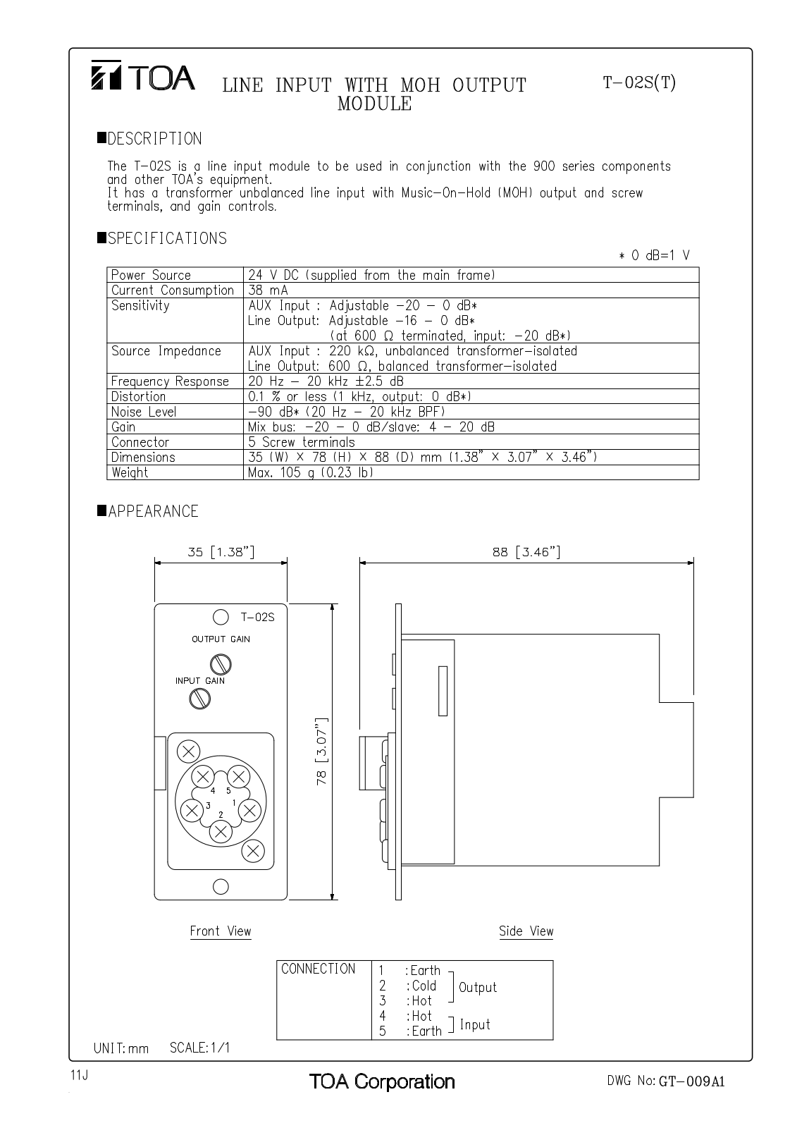 TOA T-02S User Manual