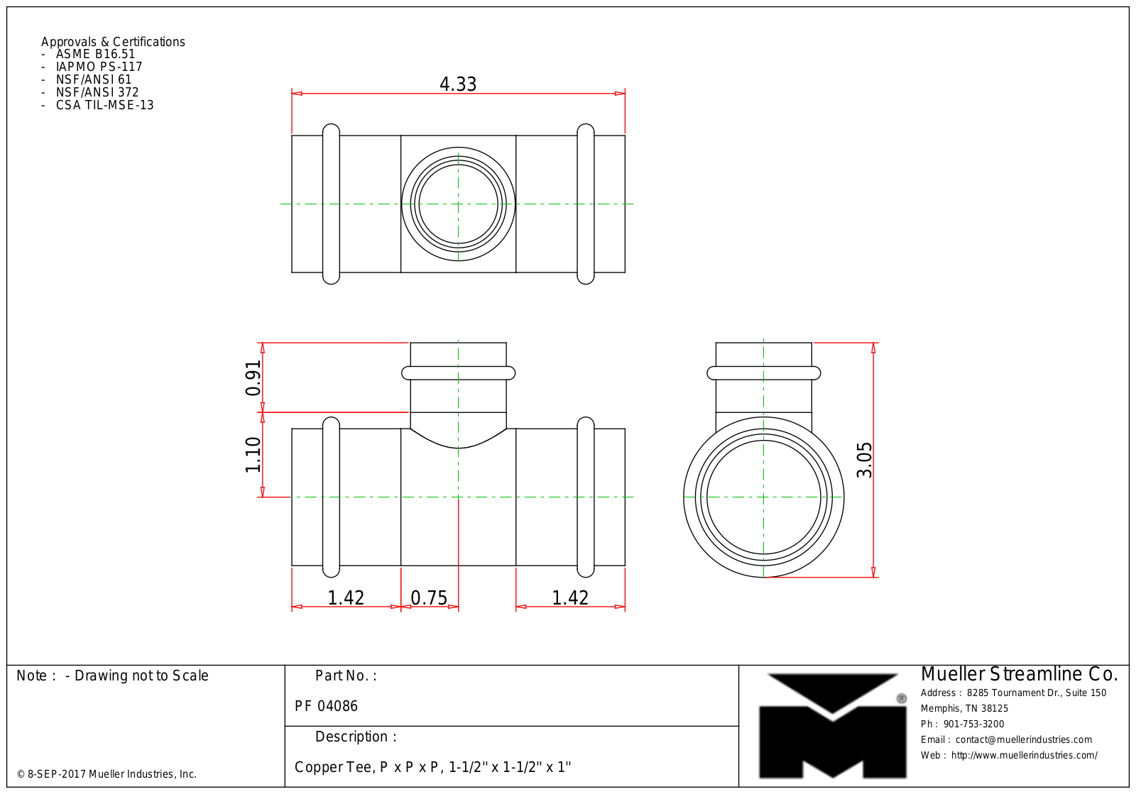 Mueller Streamline PF 04086 Cad Drawing - ManualMachine.com