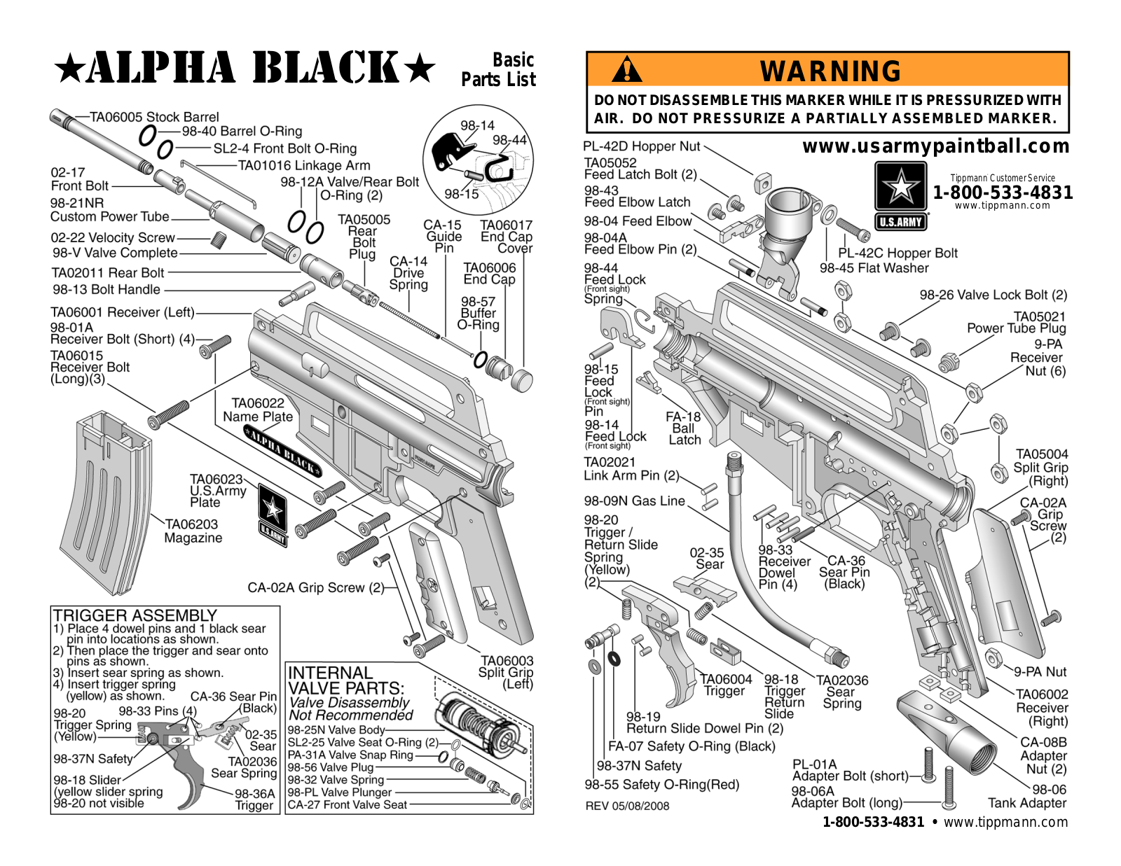 Tippmann US Army Alpha Black Basic User Manual