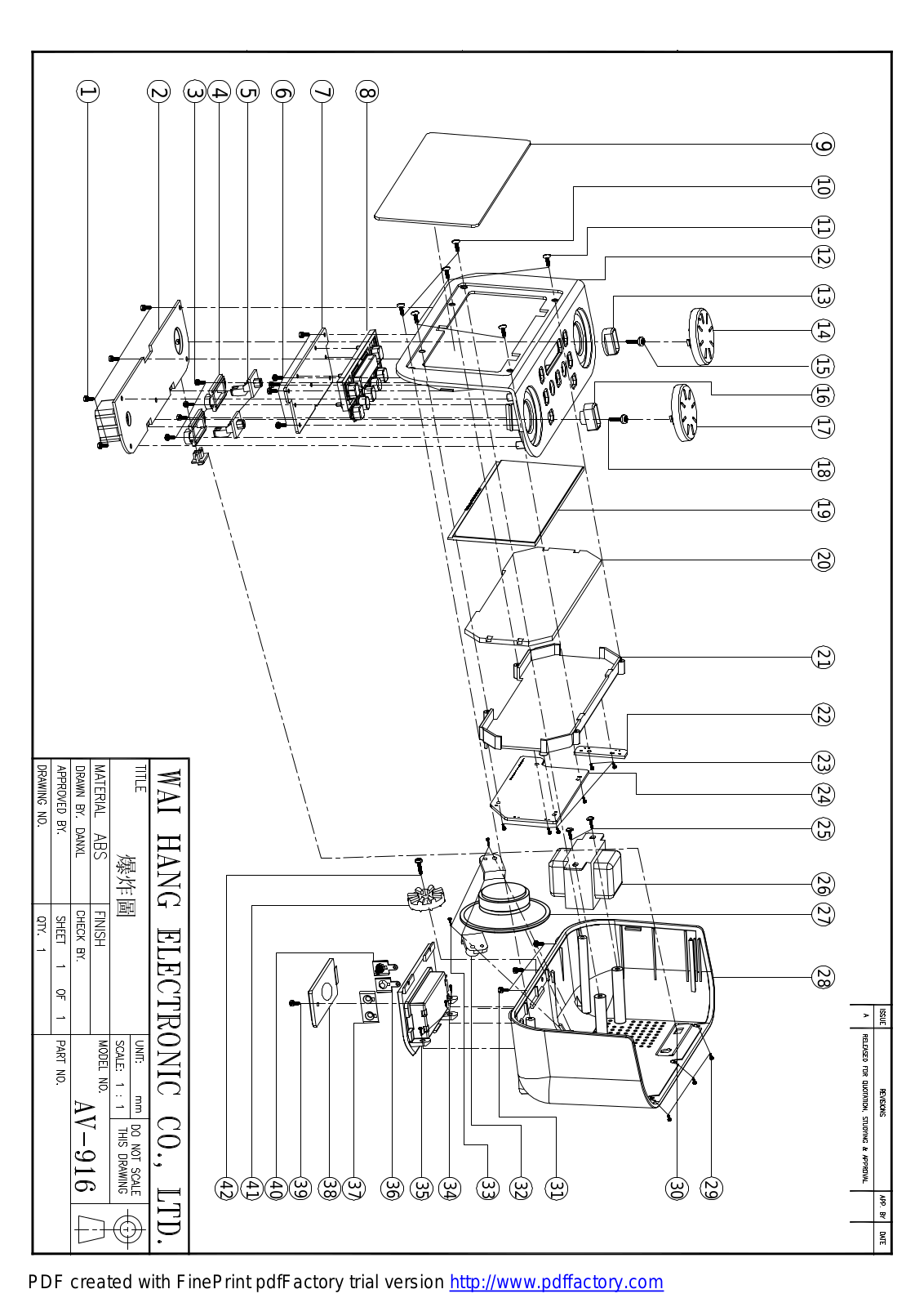 Wai Hang AV-916 exploded views