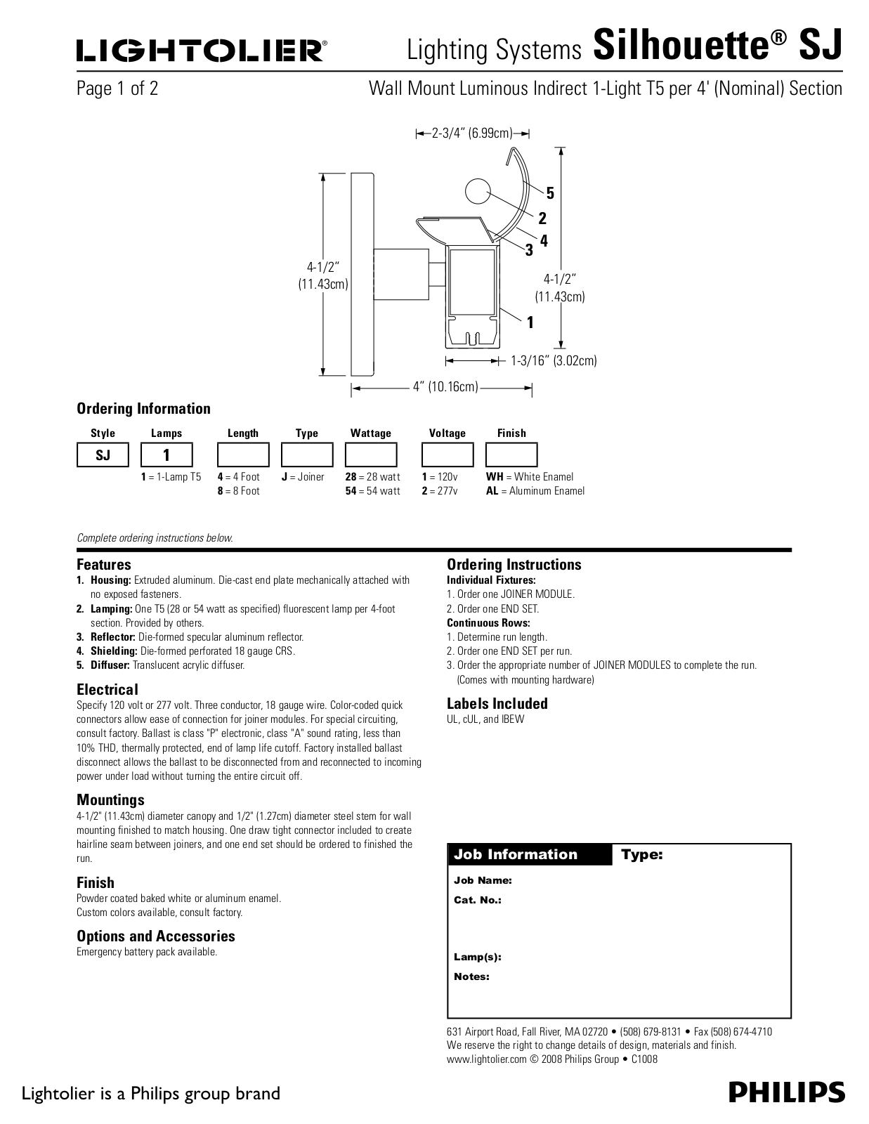 Lightolier Silhouette SJ User Manual