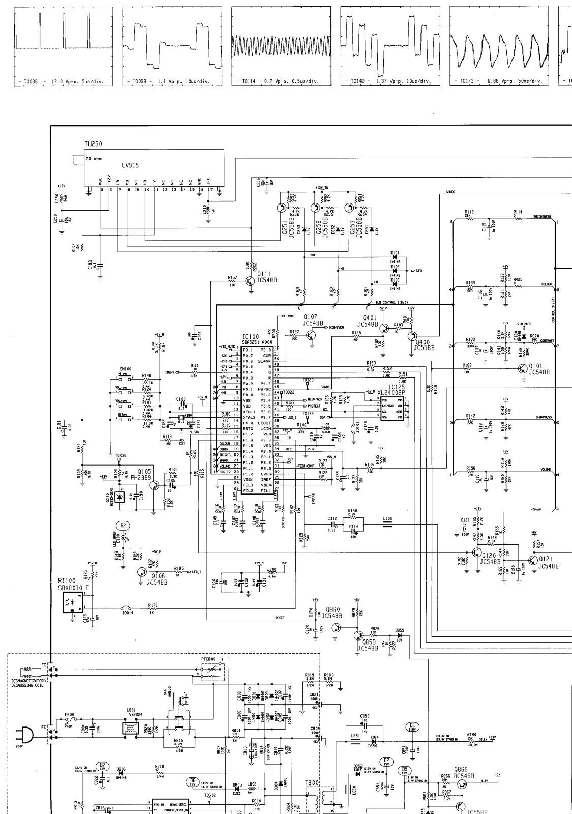 Sanyo C2161, C2161-TX, C2180-TX, C2165-TX Schematic