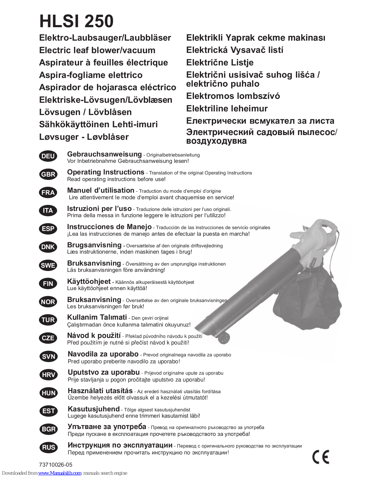 Ikra HLSI 250 Operating Instructions Manual