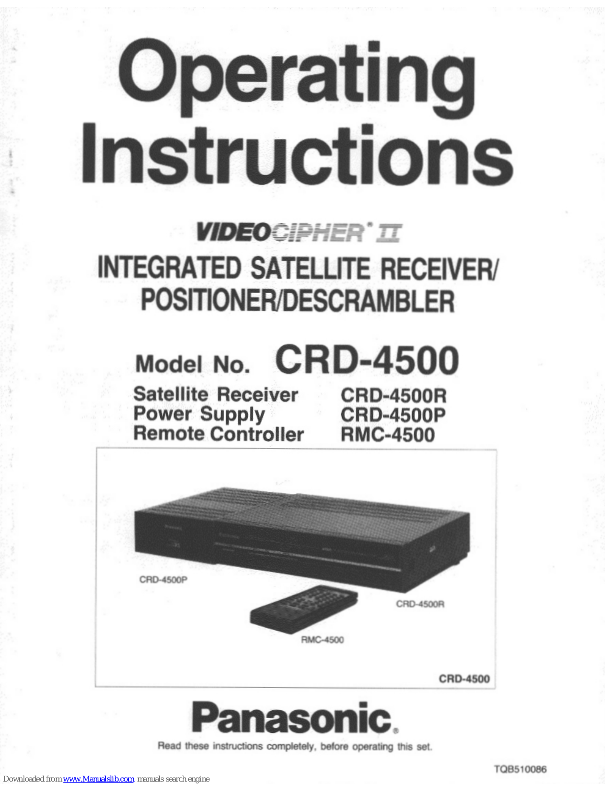 Panasonic CR-D4500R, VideoCipher II CRD-4500, CR-D4500P Operating Instructions Manual