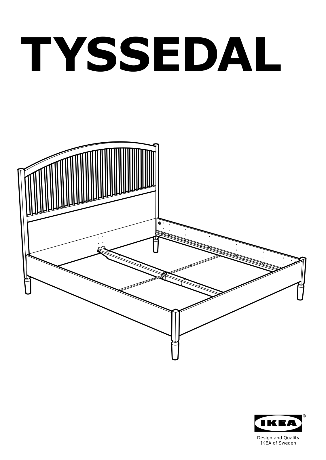 IKEA TYSSEDAL Bed frame Assembly Instruction