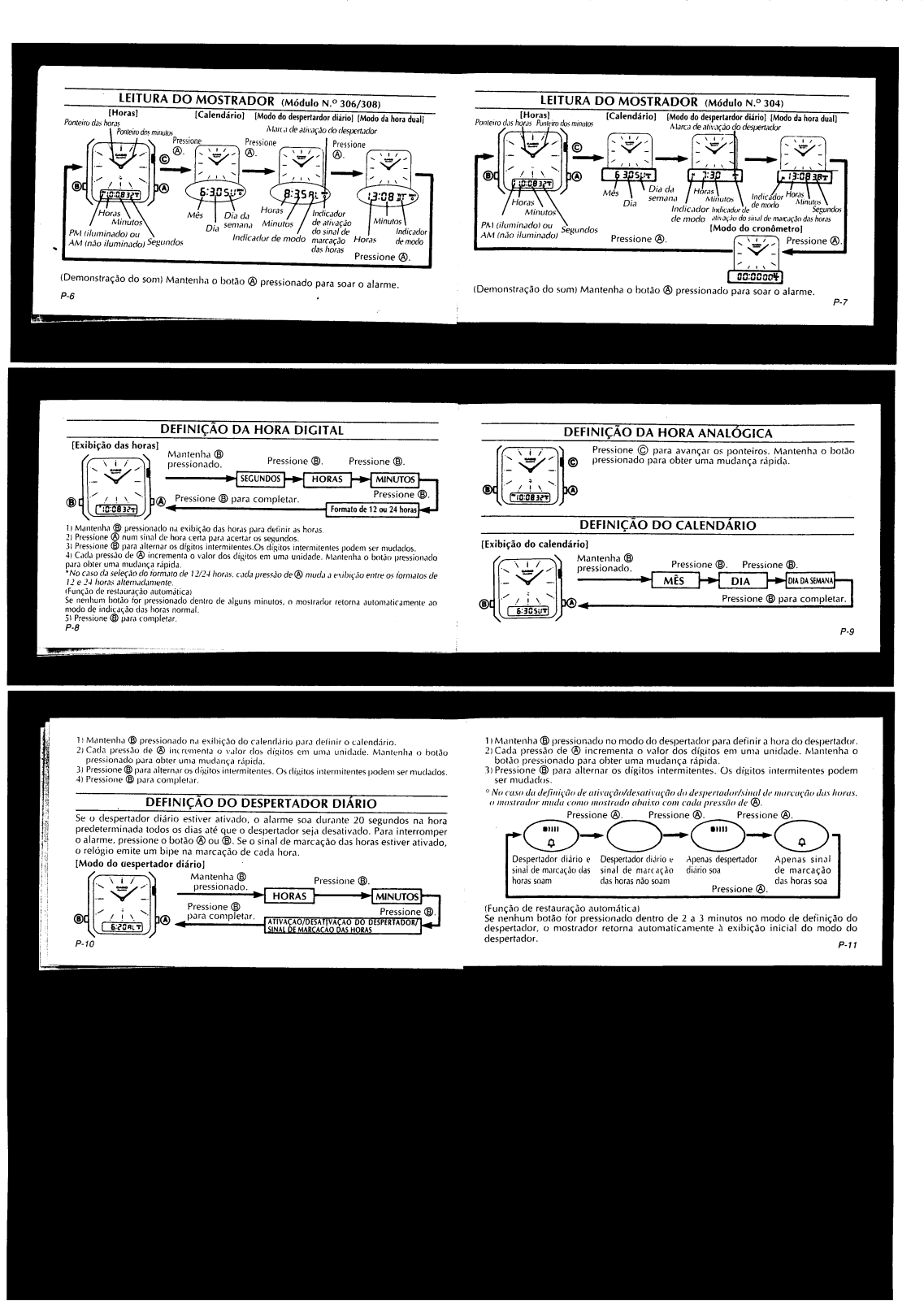 Casio QW-304, QW-308, QW-306 Instructions Manual