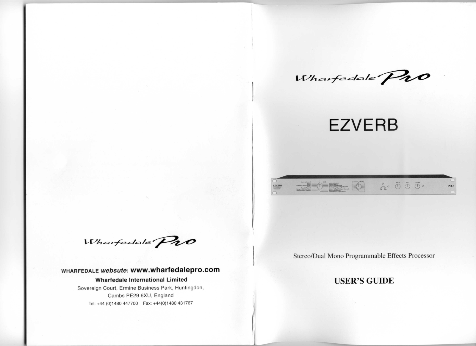 Wharfedale Pro EZVERB Operating Manual