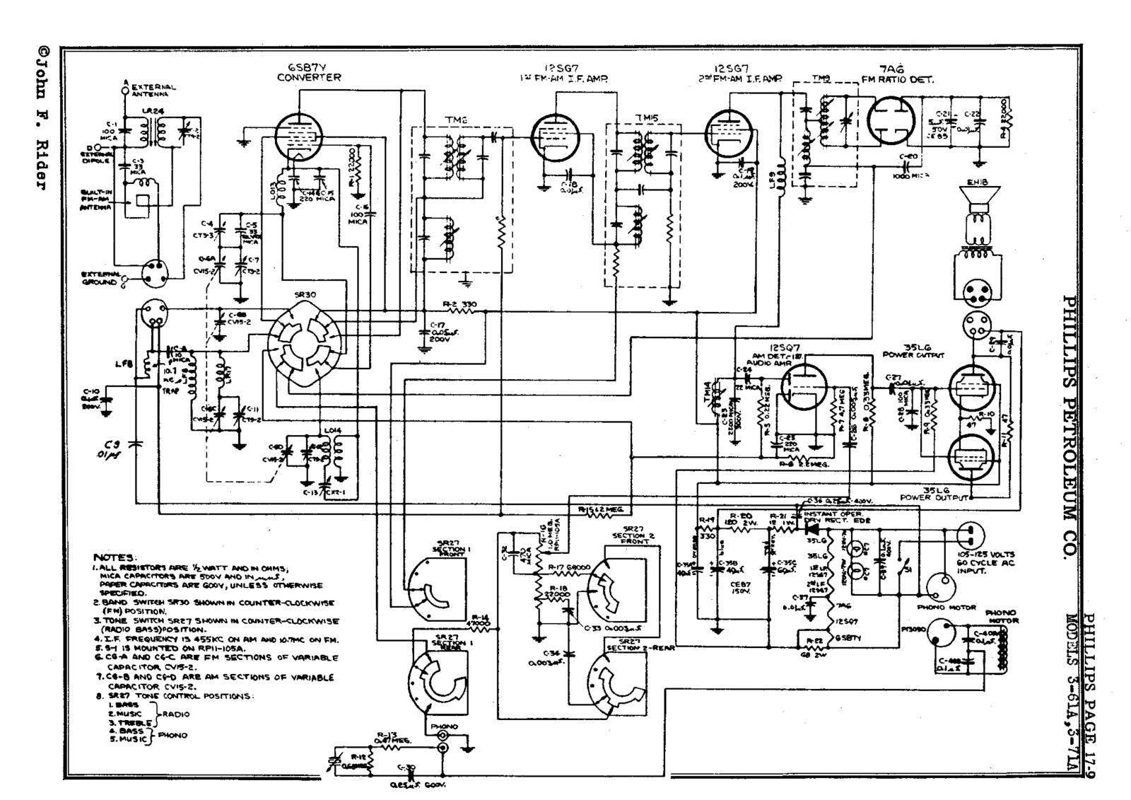 Phillips 3 61a, 3 71a schematic - ManualMachine.com