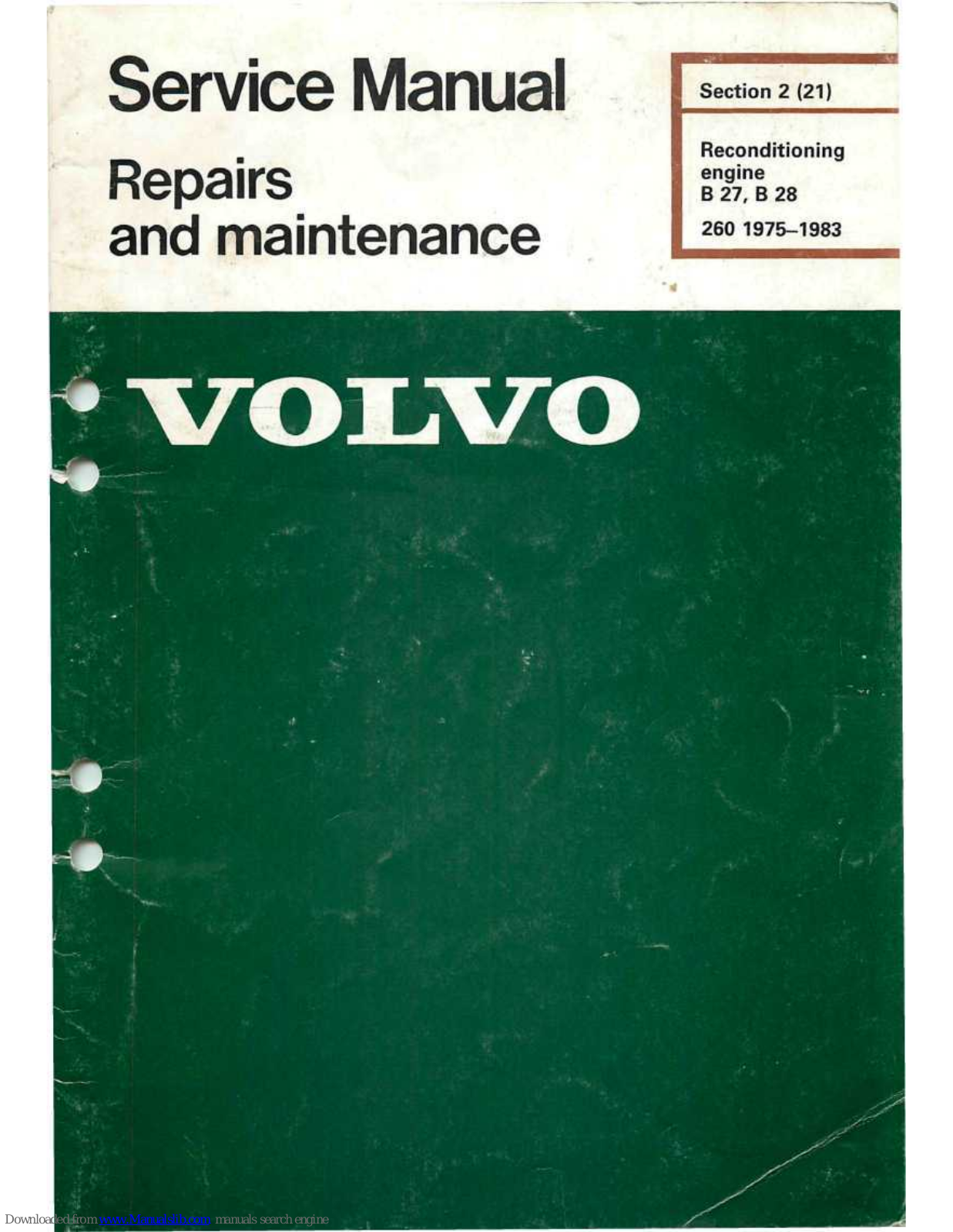 Volvo B27A, B27E, B27F, B28A, B28E Service Manual - ManualMachine.com