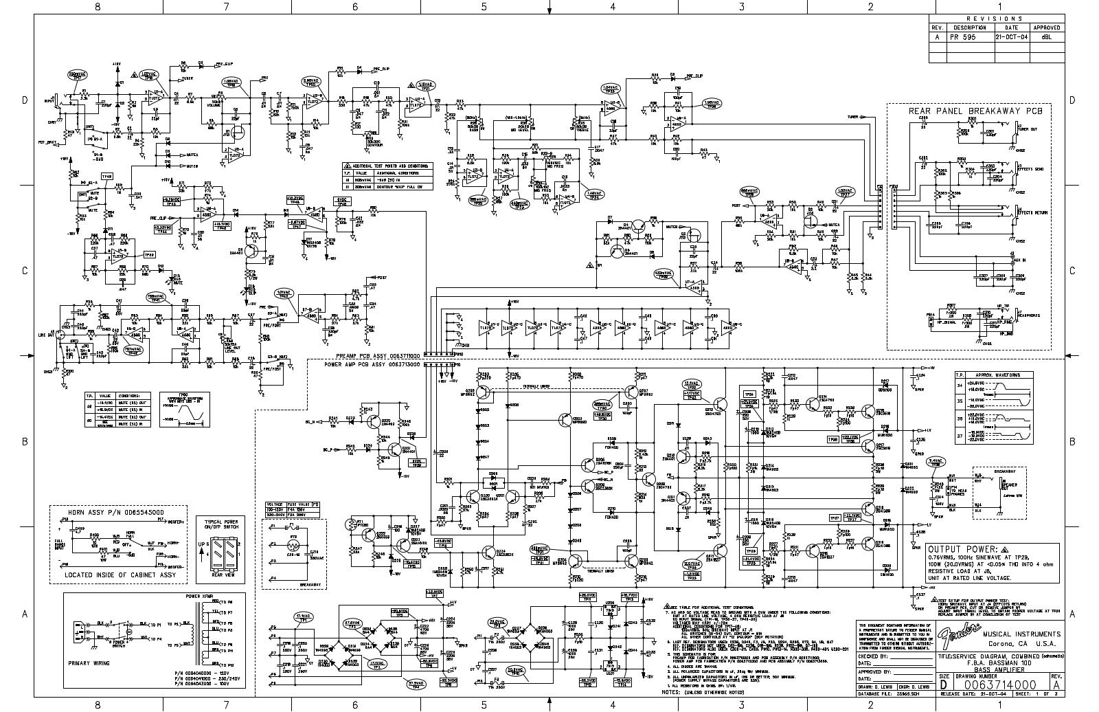 Fender Bassman-100-FBA Schematic