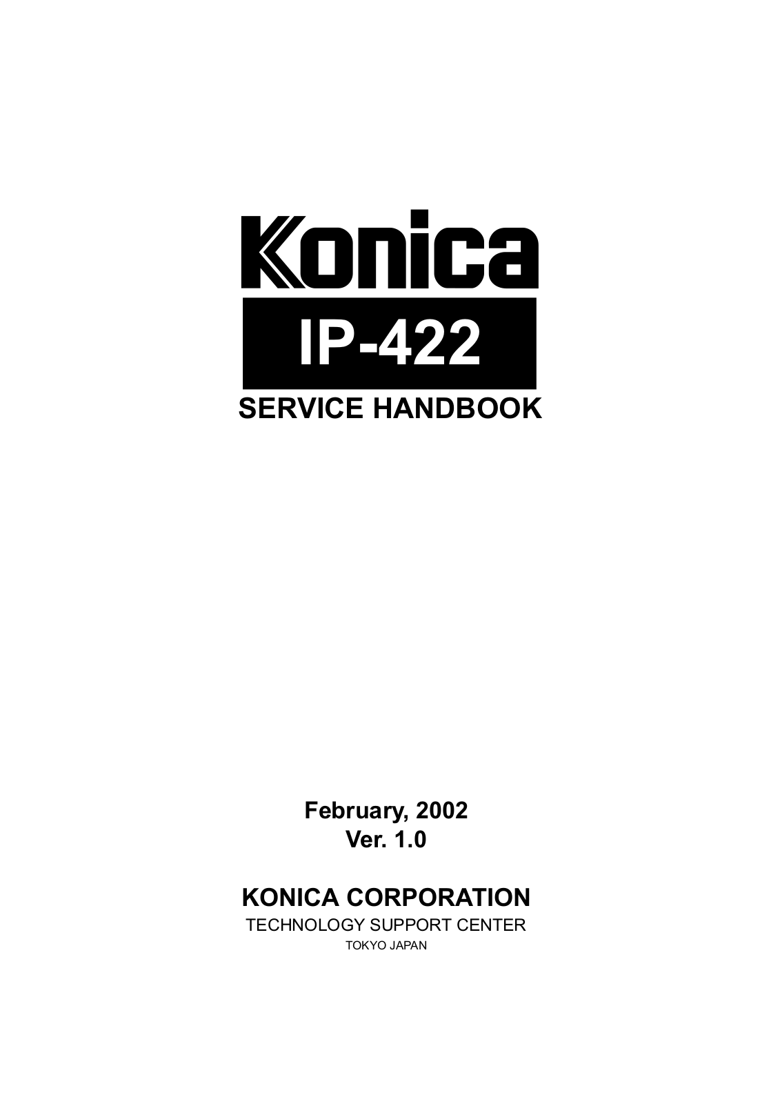 Konica 7022 SERVICE HANDBOOK ip422v1e