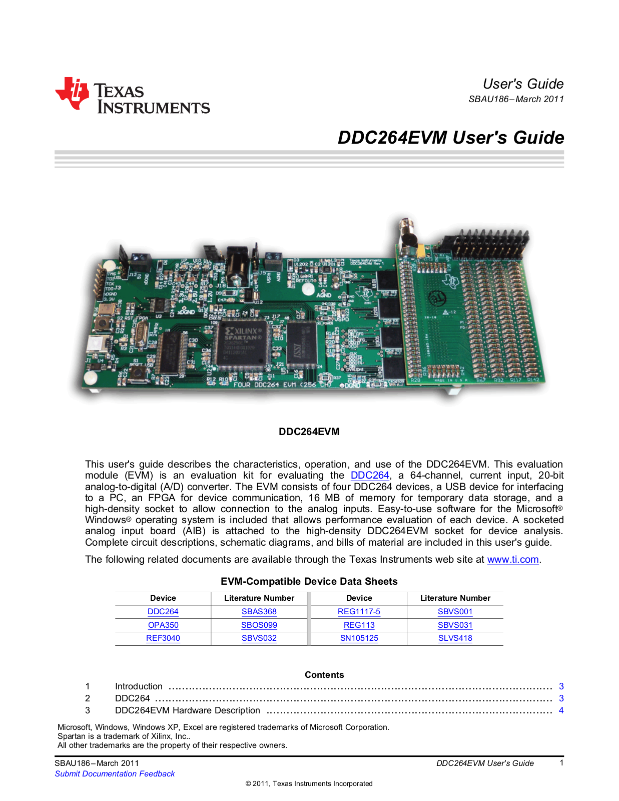 Texas Instruments DDC264EVM User Manual