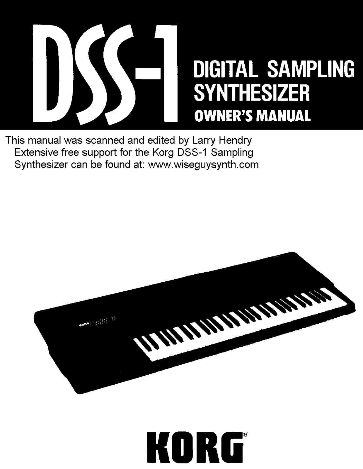 Korg DSS-1 User Manual