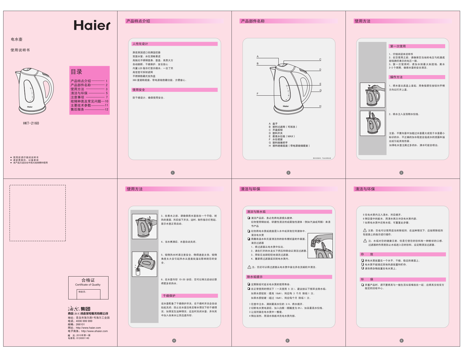 Haier HKT-2160 User Manual