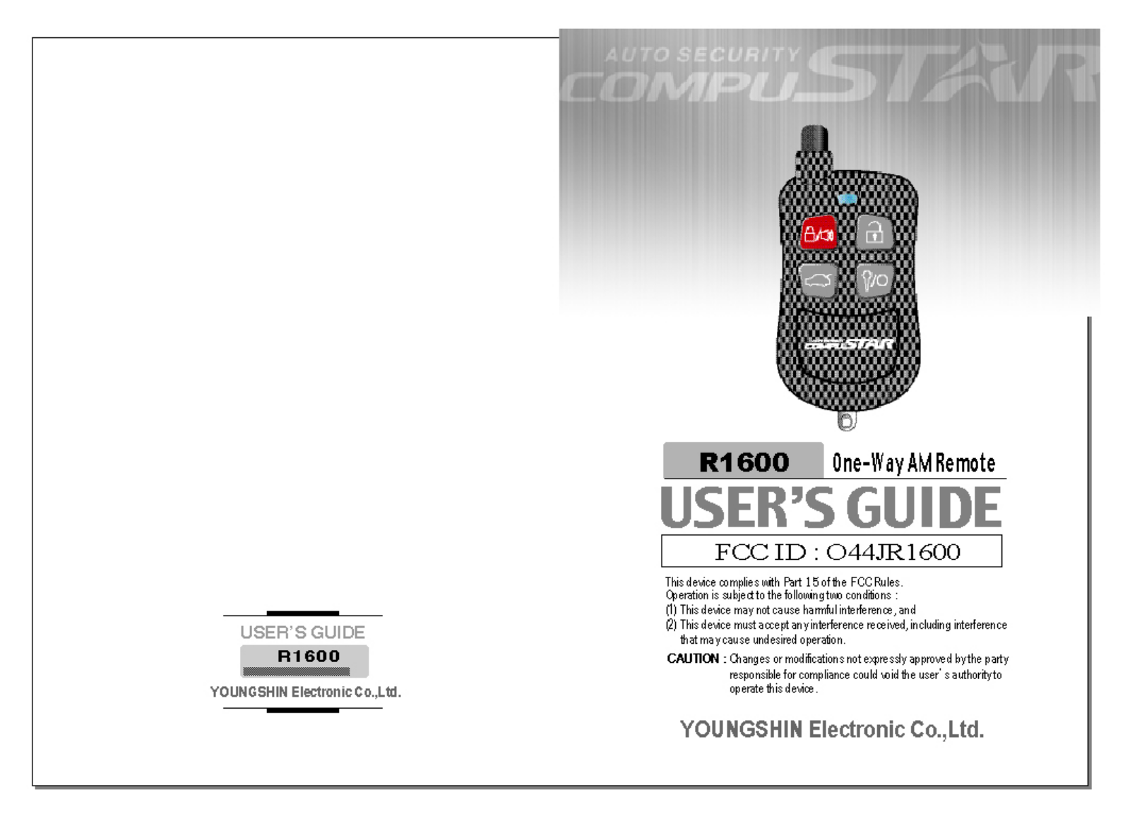 Youngshin Electronics JR1600 User Manual