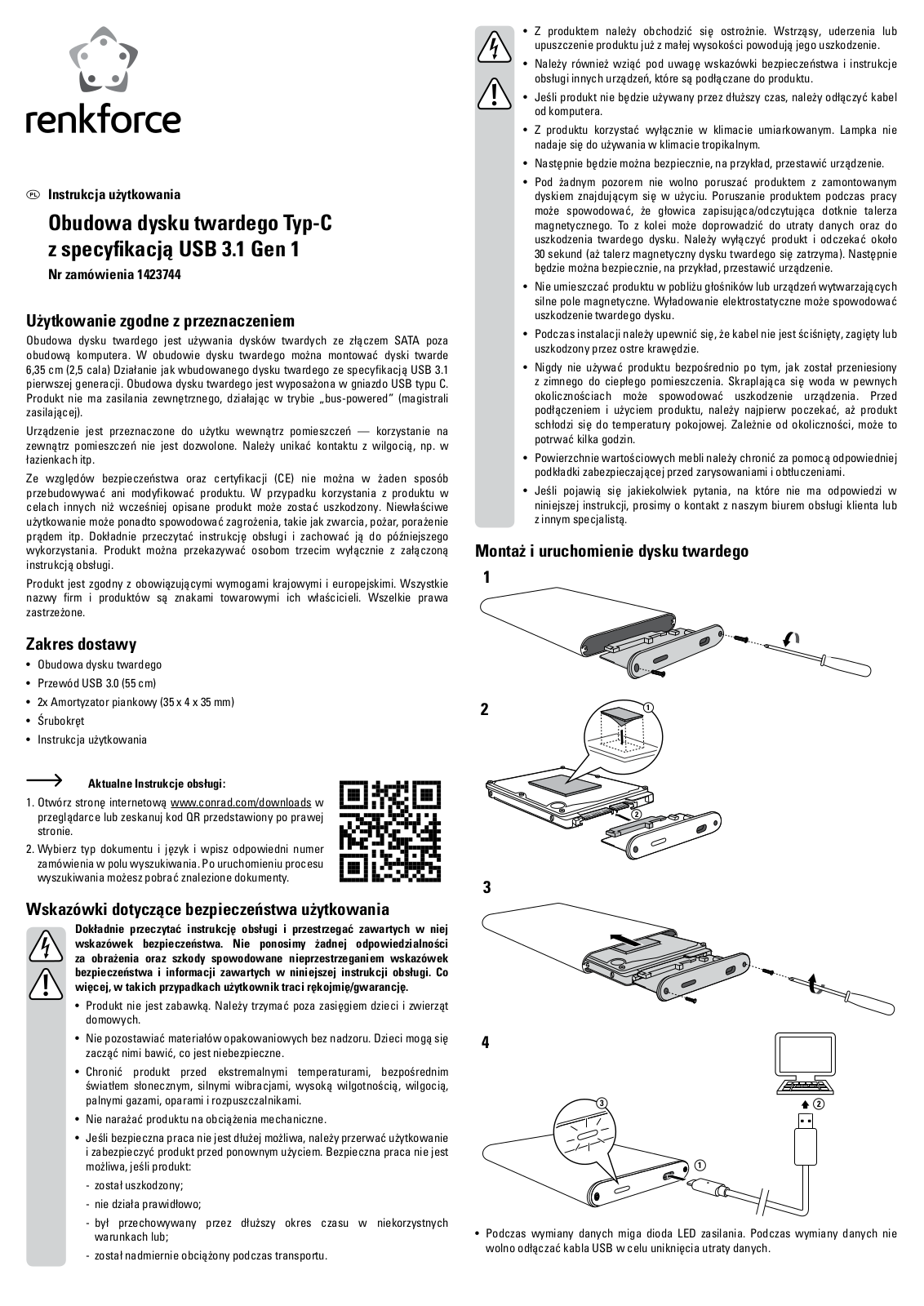 Renkforce 1423744 Operating Instructions