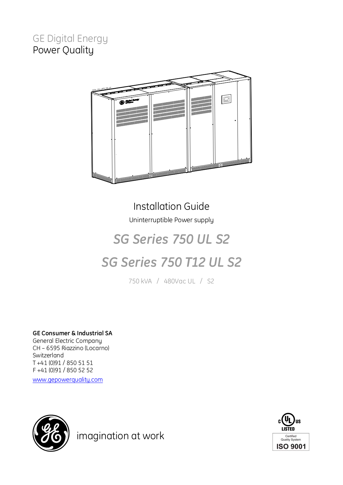 GE Industrial Solutions 750 T12 UL S2 Installation Guide