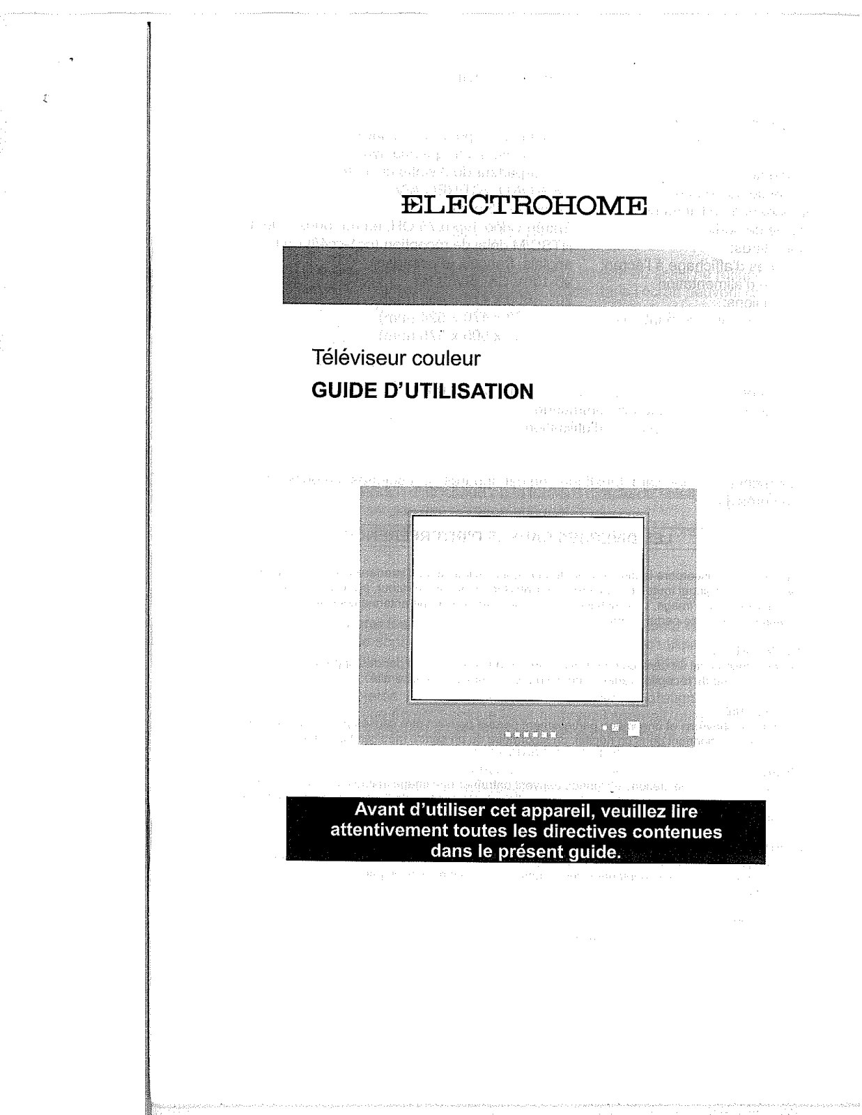 Electrohome 27E401 User Manual