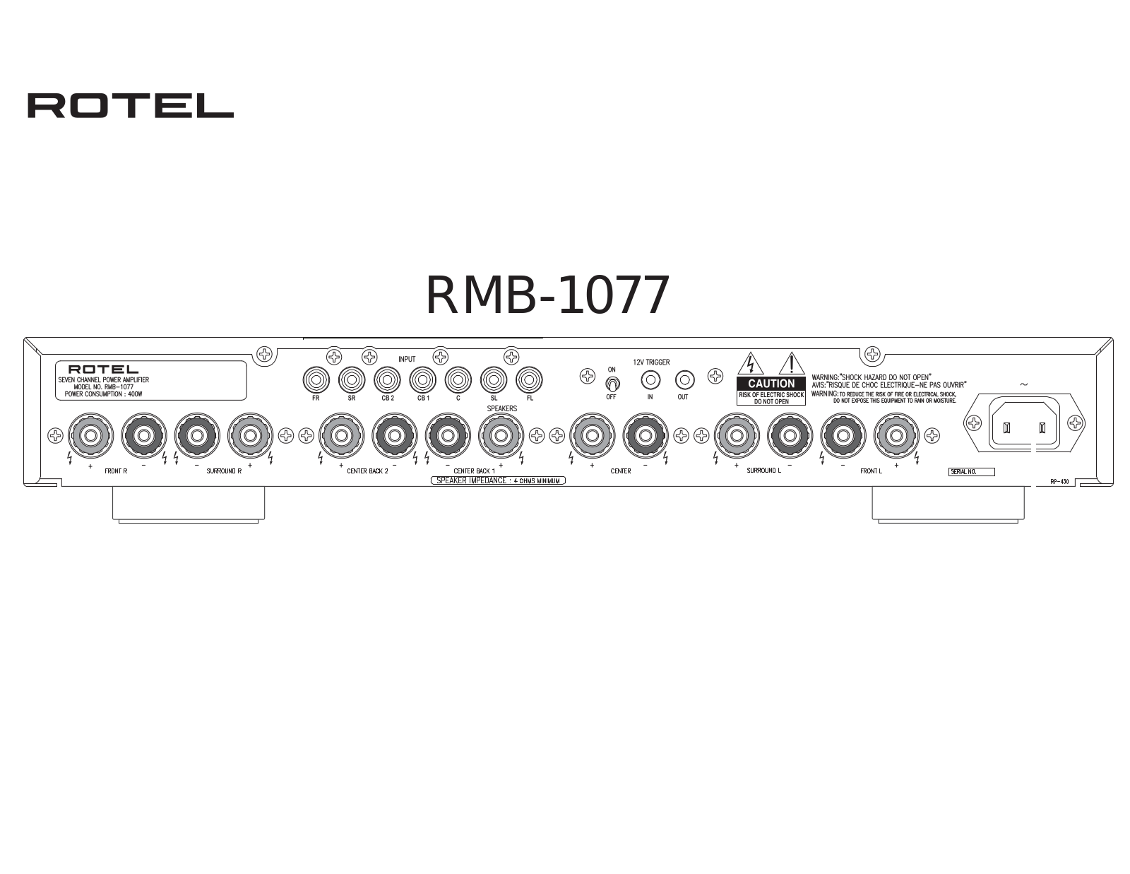 Rotel RMB-1077-BK Owners manual