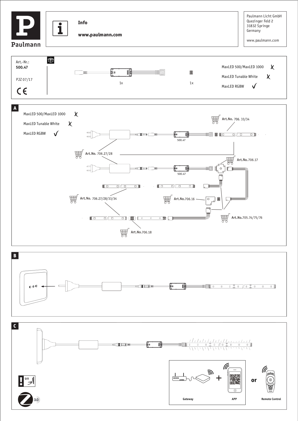 Paulmann 50047 Safety instructions