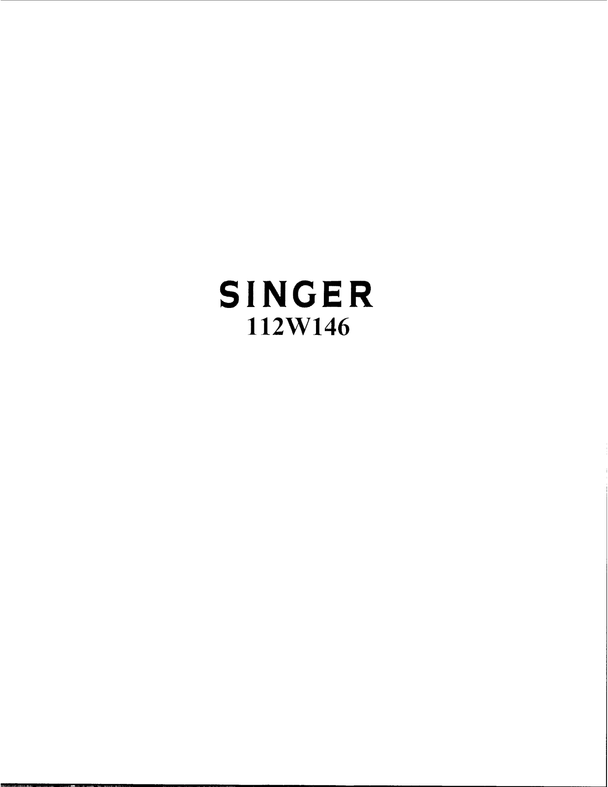 Singer 112W146 User Manual