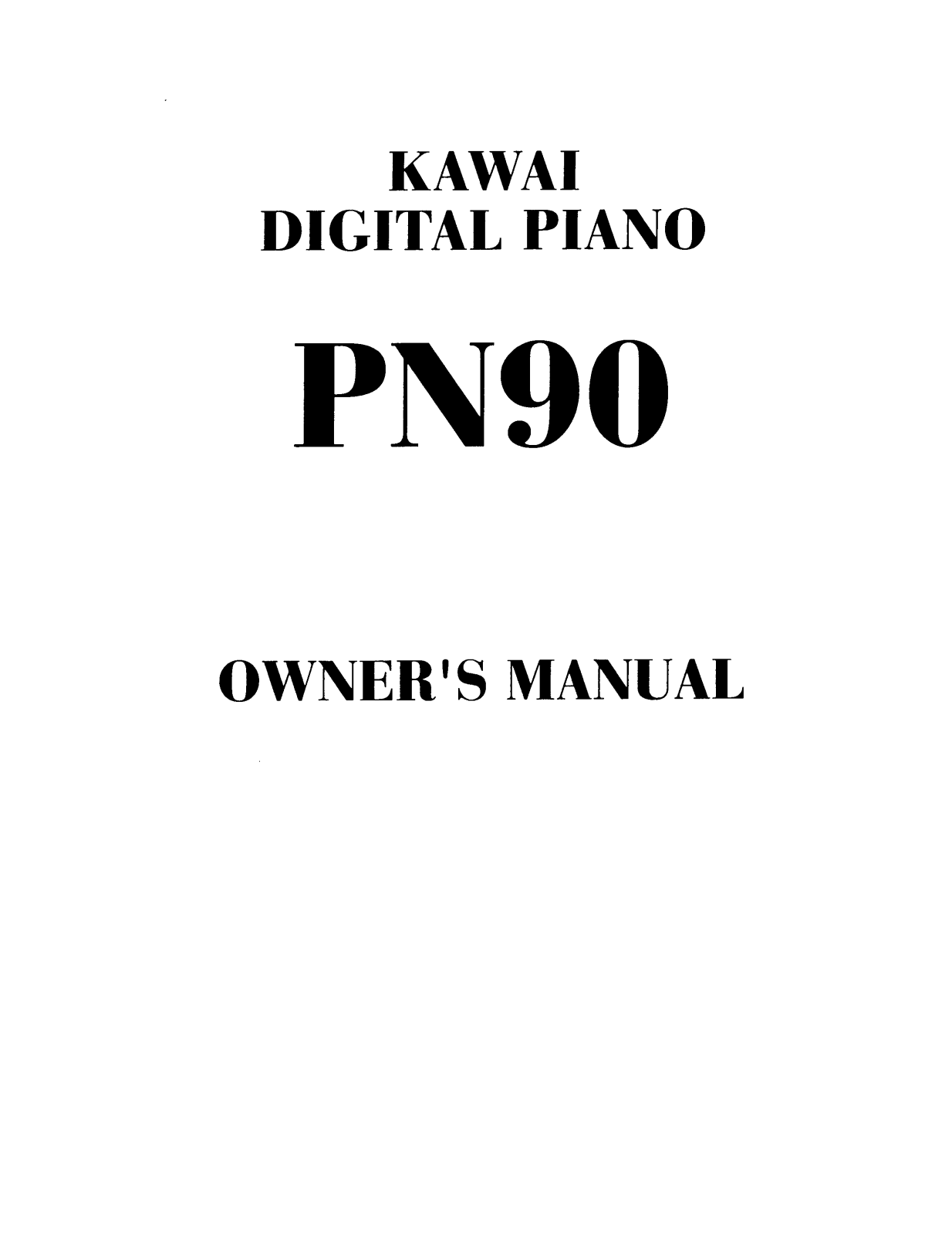 KAWAI PN90 User Guide