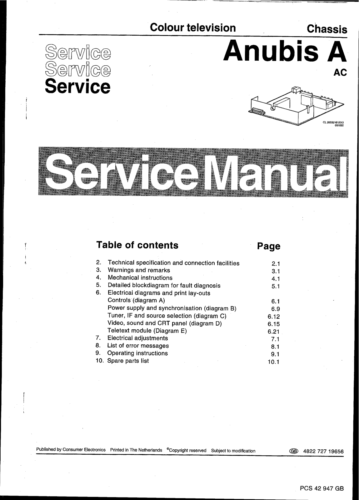Philips Anubis A Service Manual