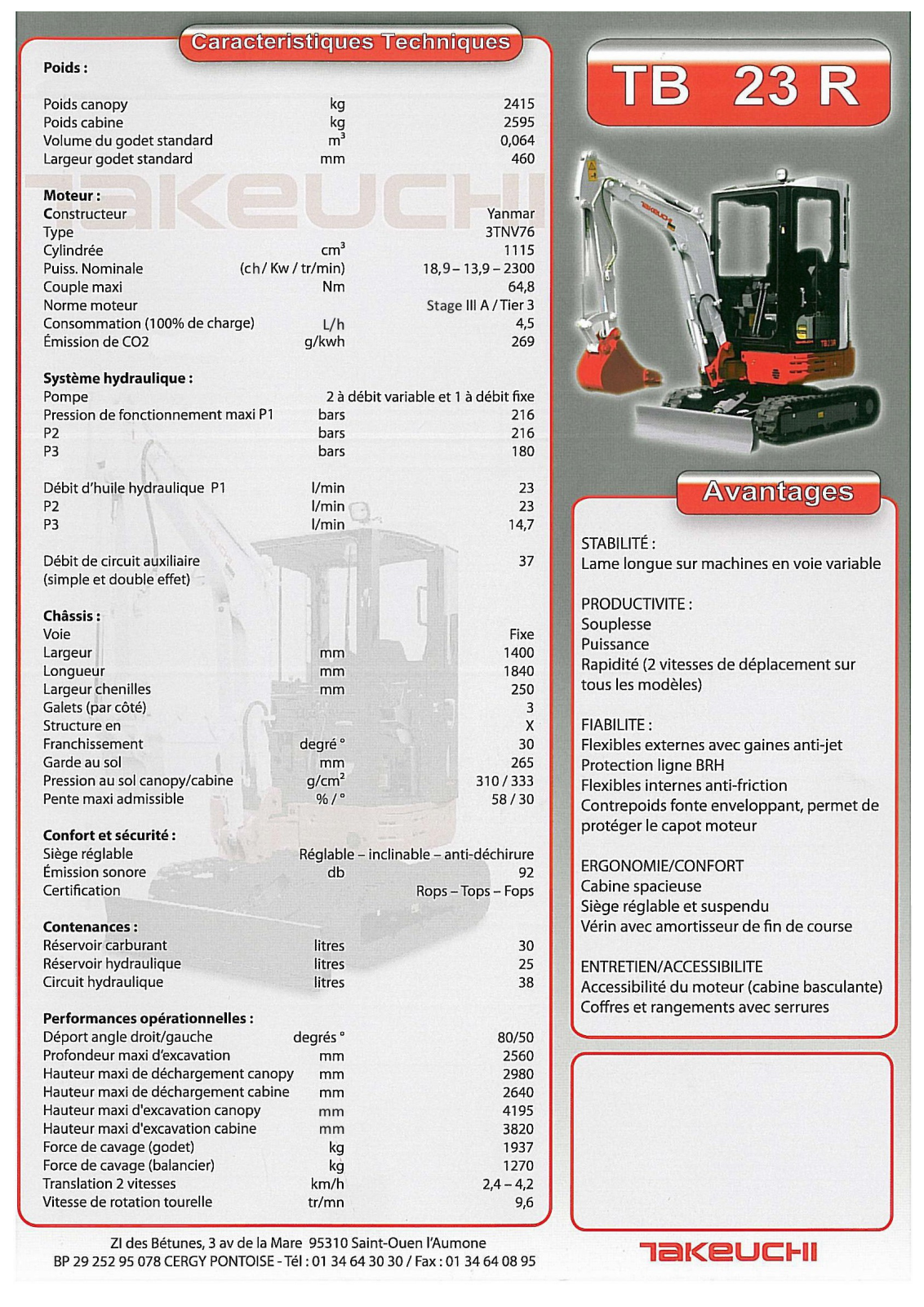 TAKEUCHI TB 23R User Manual