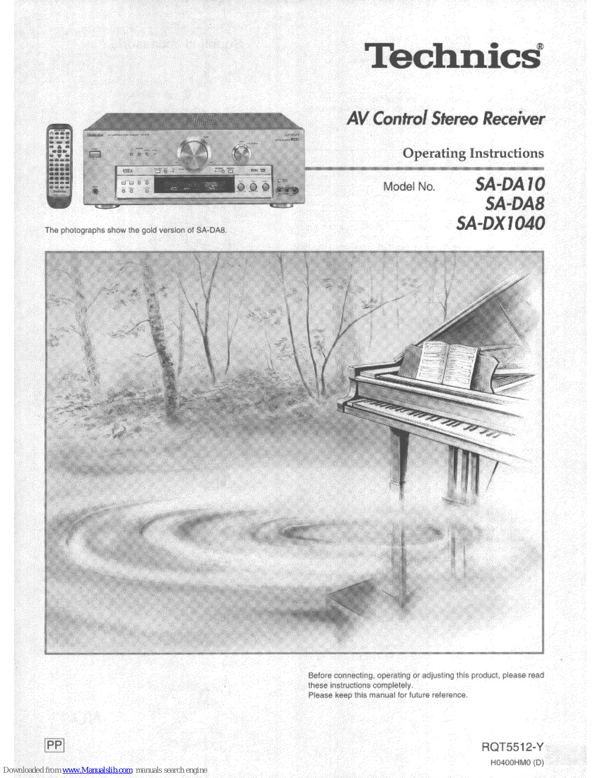 Technics RQT5512-Y, SA-DA10N, SA-DX1040, SA-DA8N, SA-DA8 Operating Instructions Manual