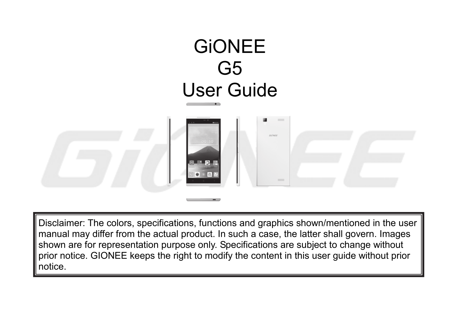 Gionee G5 User Manual