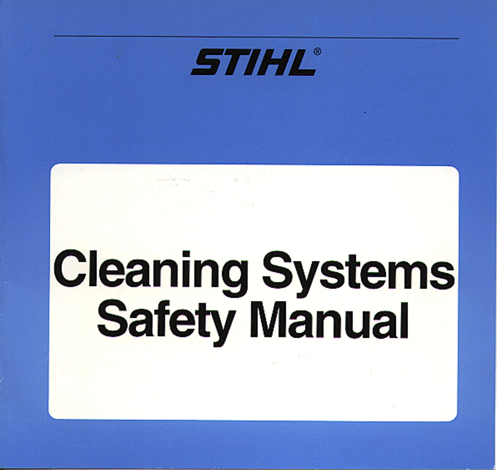 STIHL Cleaning Systems Owner's Manual