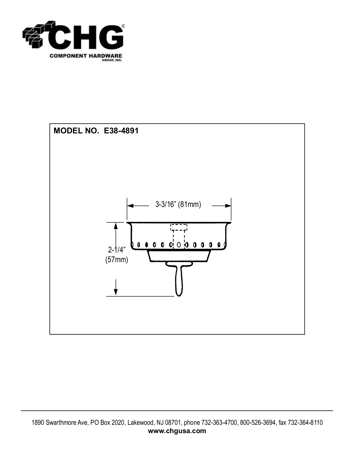 Component Hardware E38-4891 User Manual