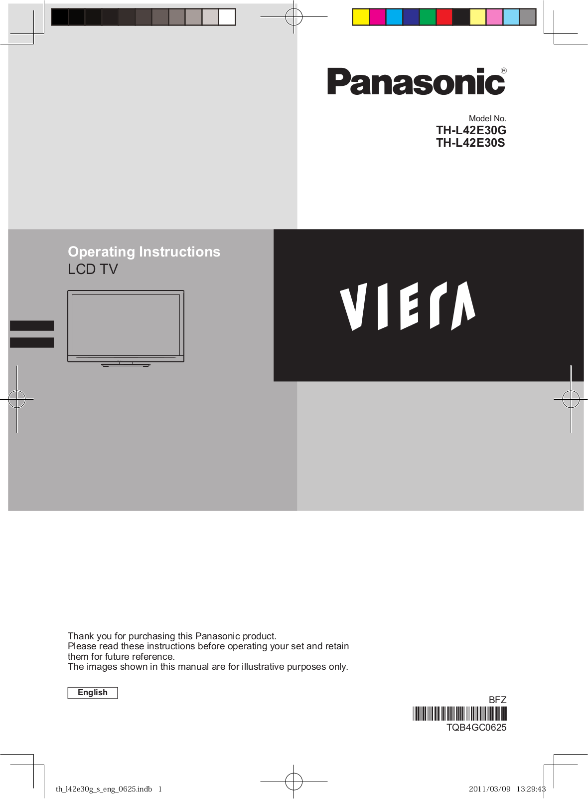 Panasonic TH-L42E30S, TQB4GC0625, TH-L42E30G User Manual