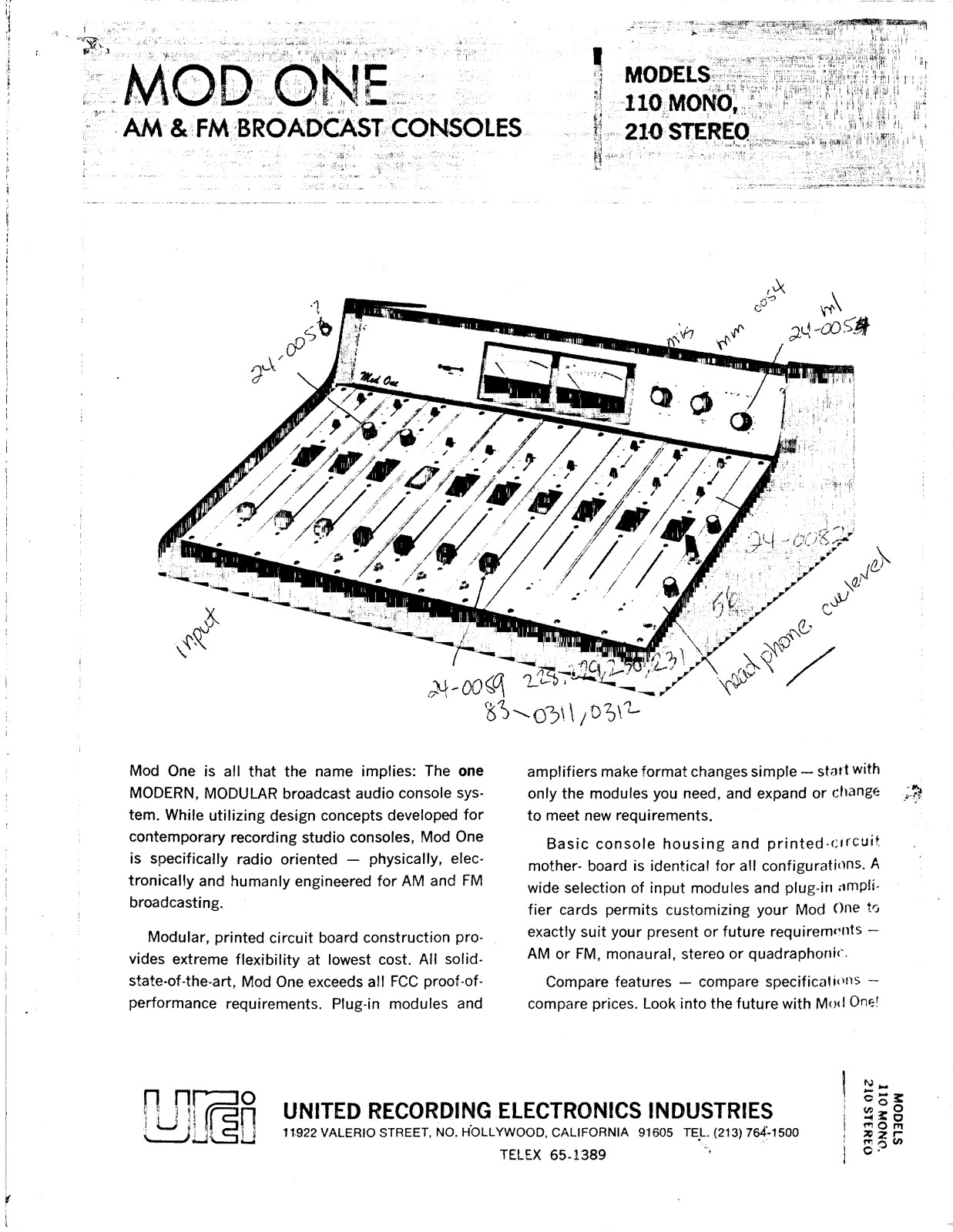 JBL UREI MOD1 User Manual