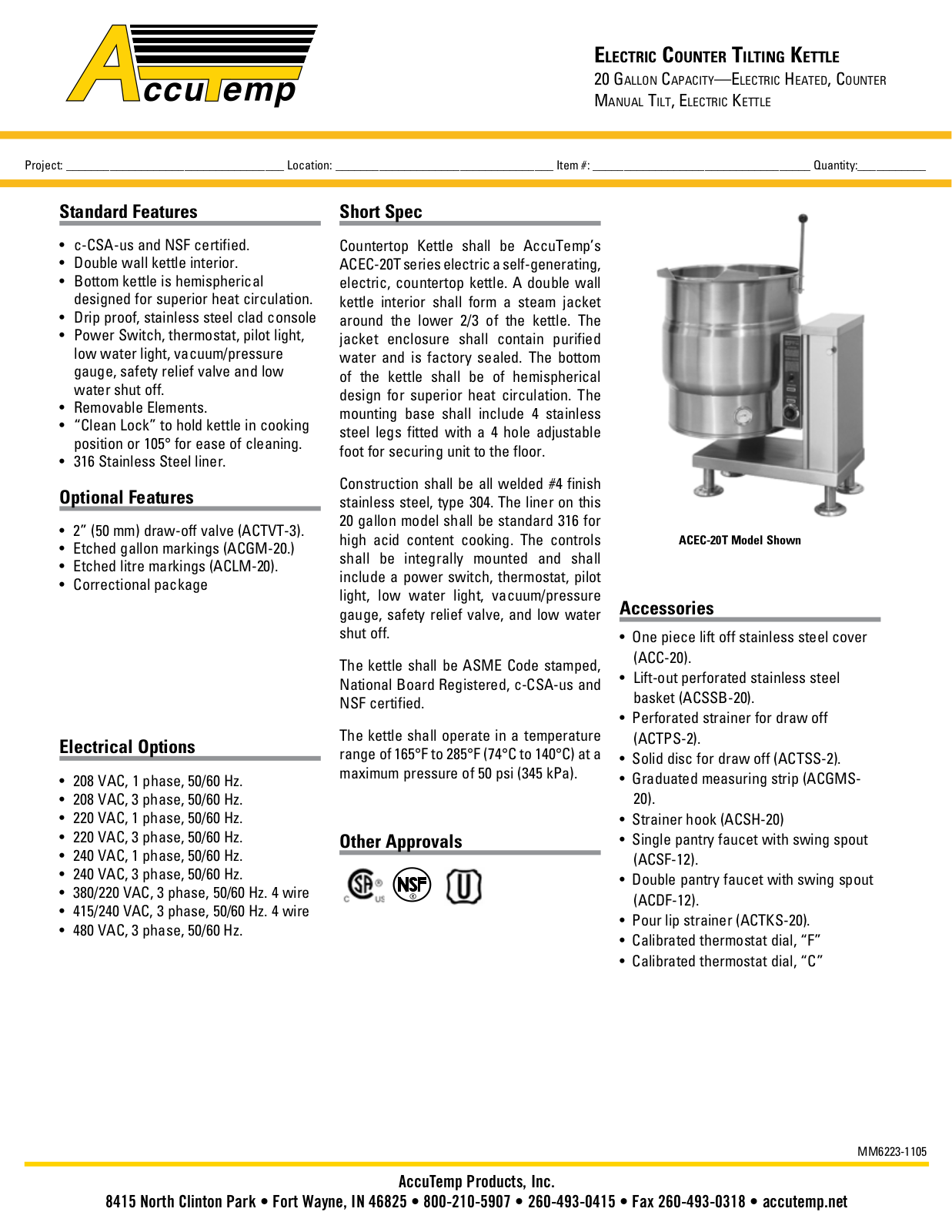 AccuTemp ACEC-20T, ACECT-20 User Manual