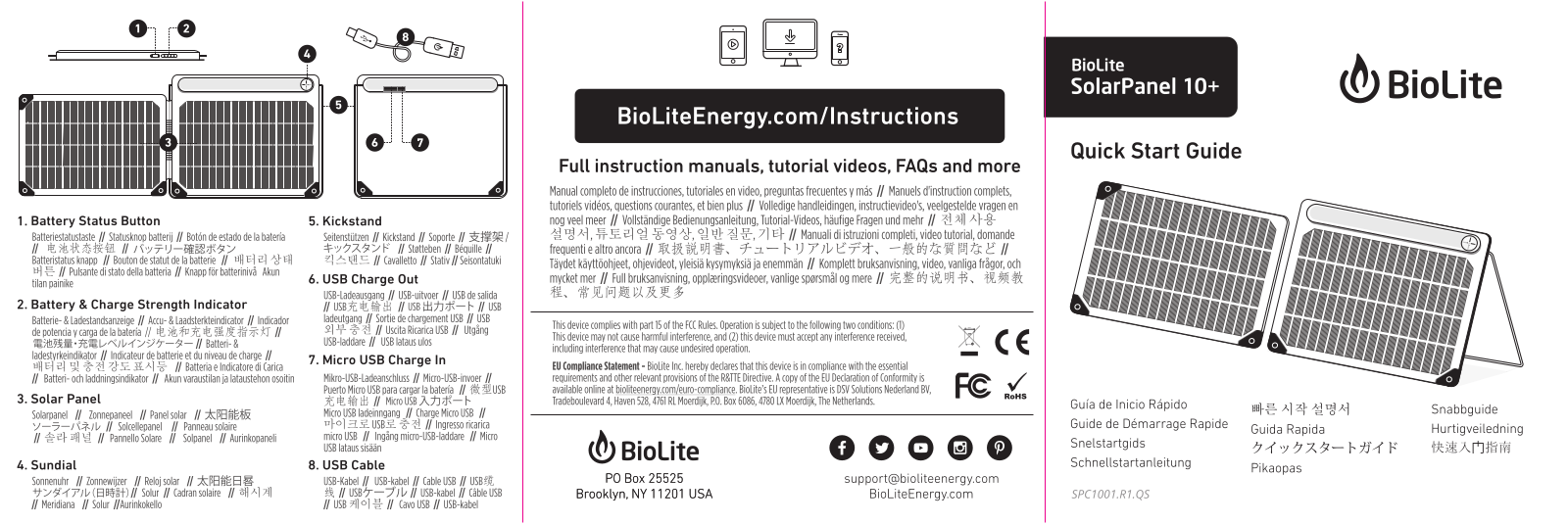 Biolite Solarpanel 10+ User Manual