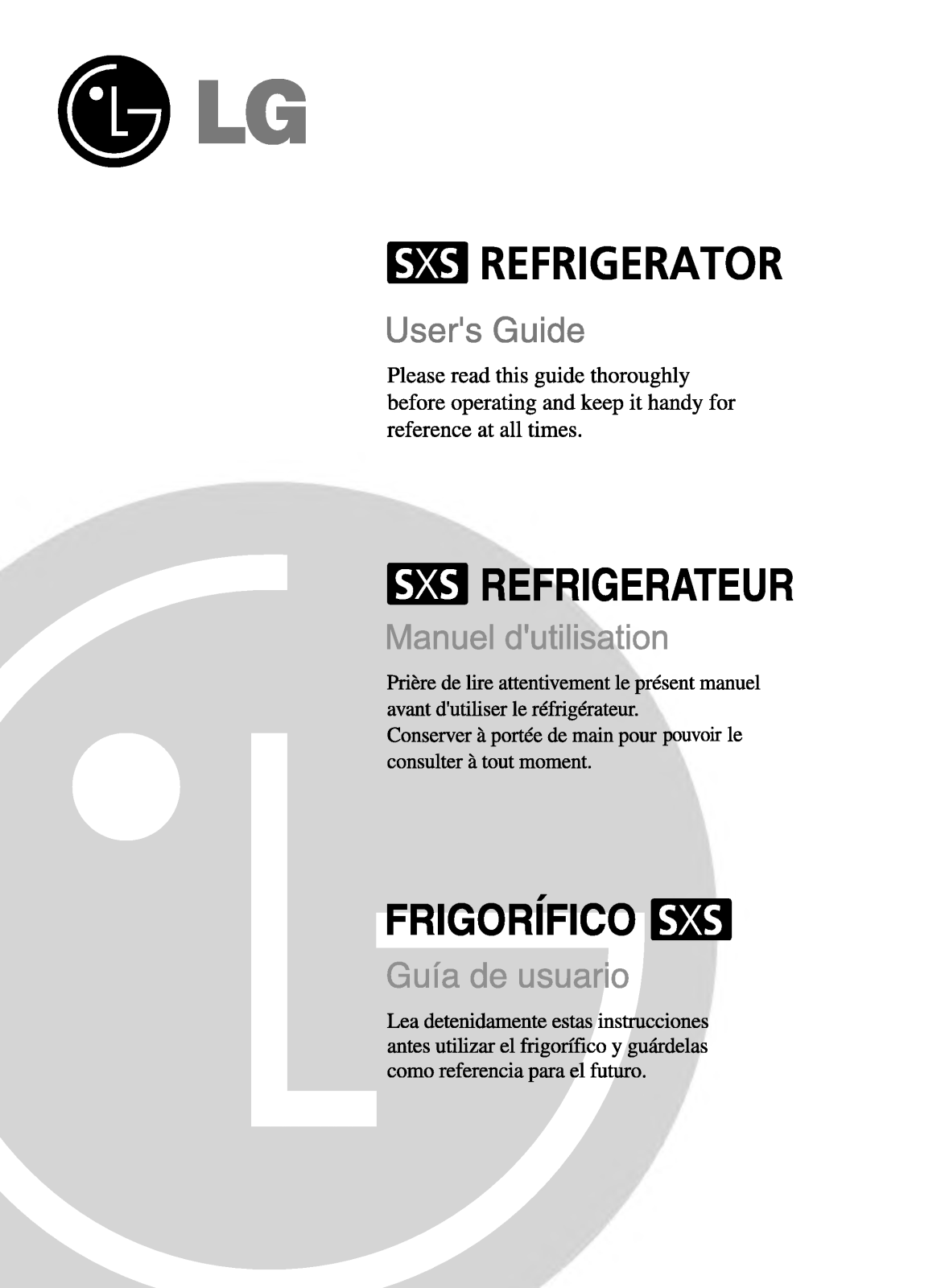 LG GR-B207GTG, GR-B207GVZ, GR-B207GLZ User Manual