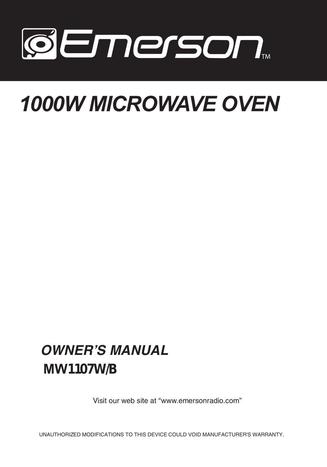 Emerson MW1107B User Manual