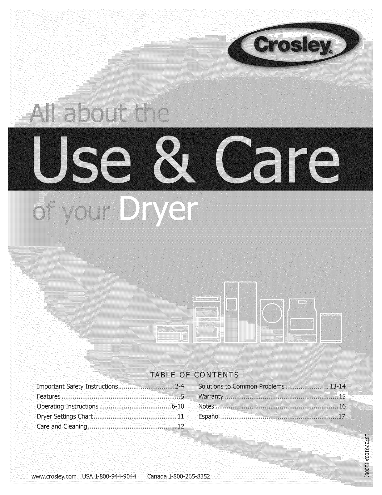 Crosley CDE4700LW0, CDE4700LB0 Owner’s Manual