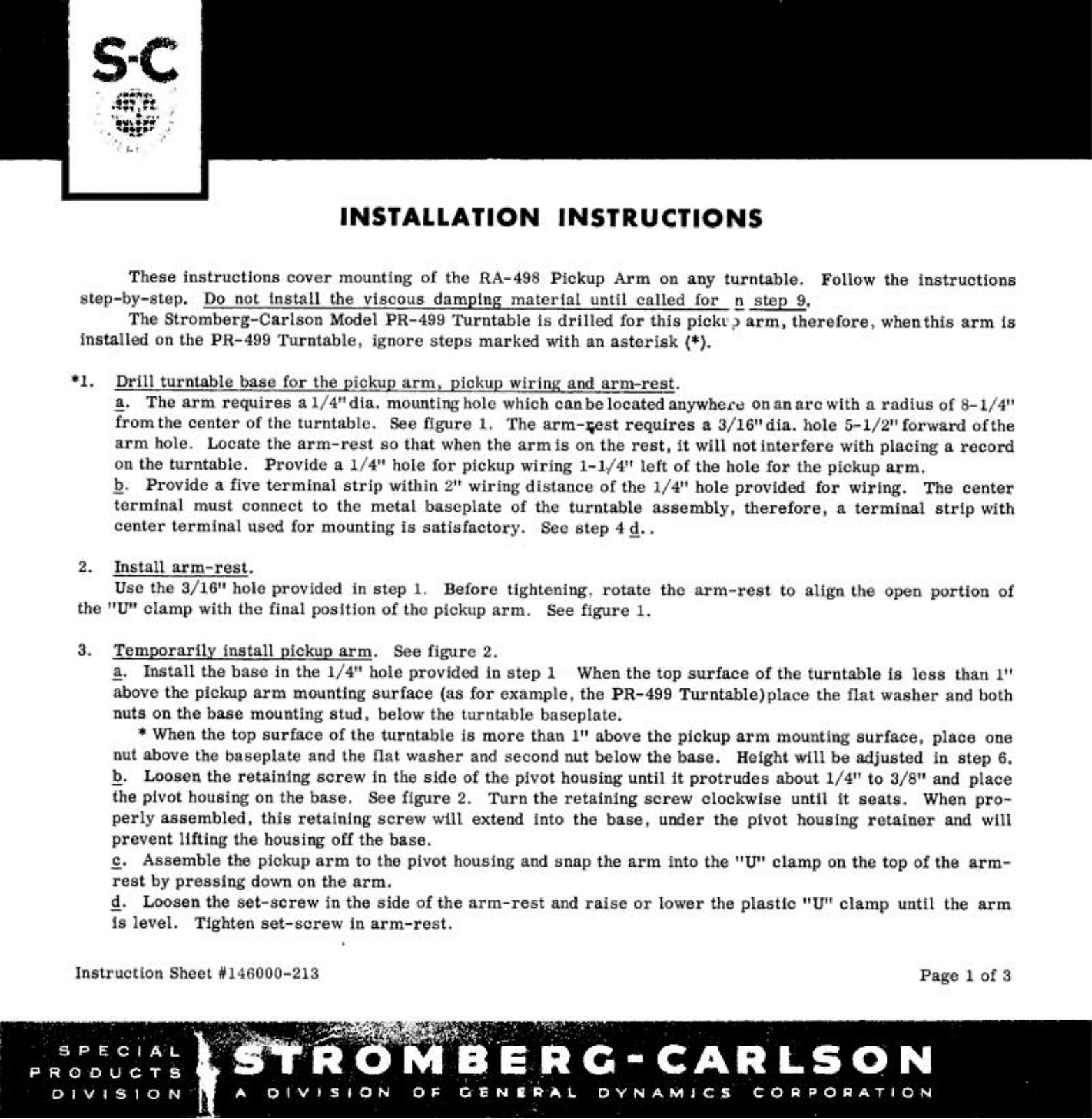 Stromberg Carlson RA-498 Owners manual