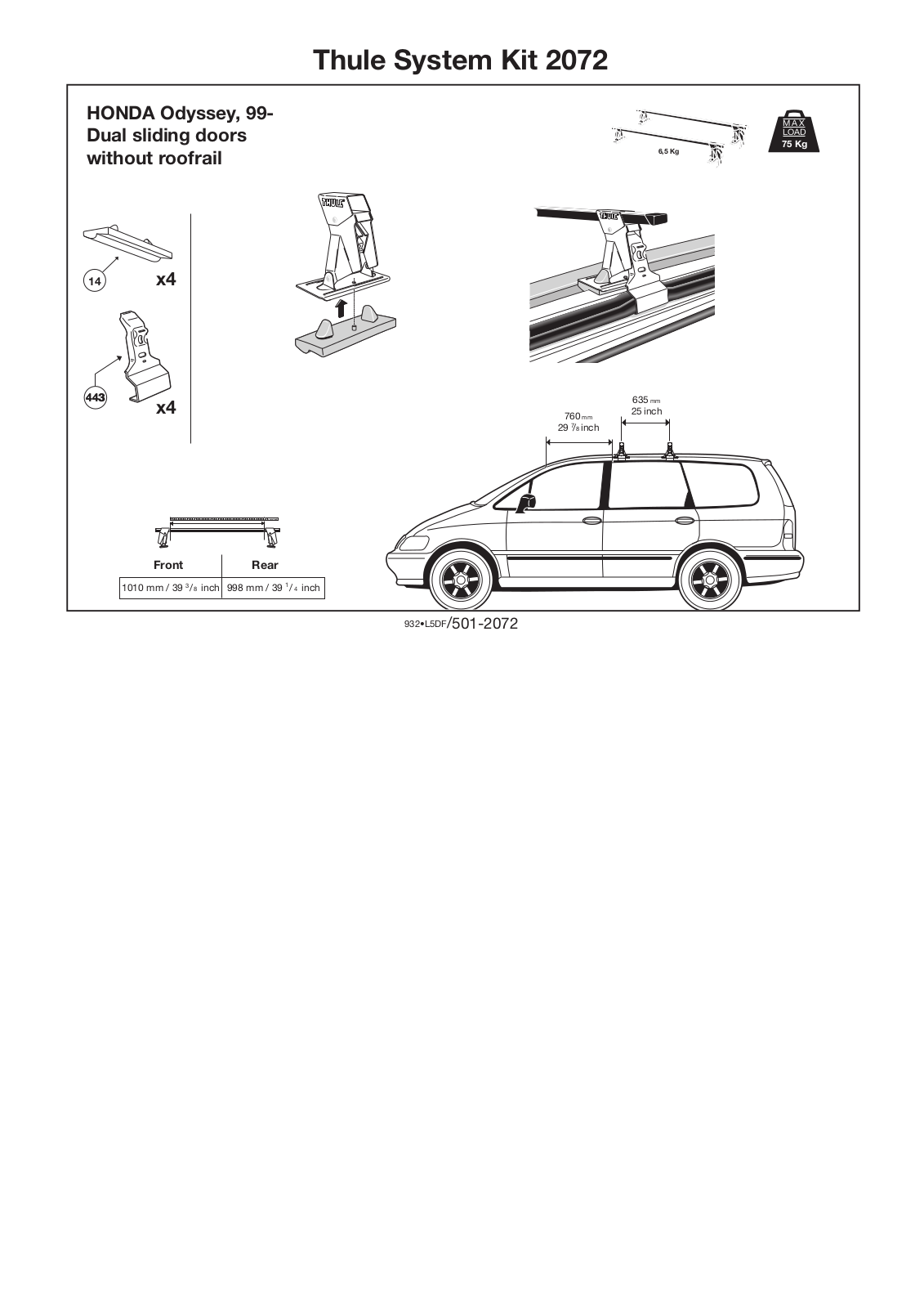 Thule 2072 User Manual