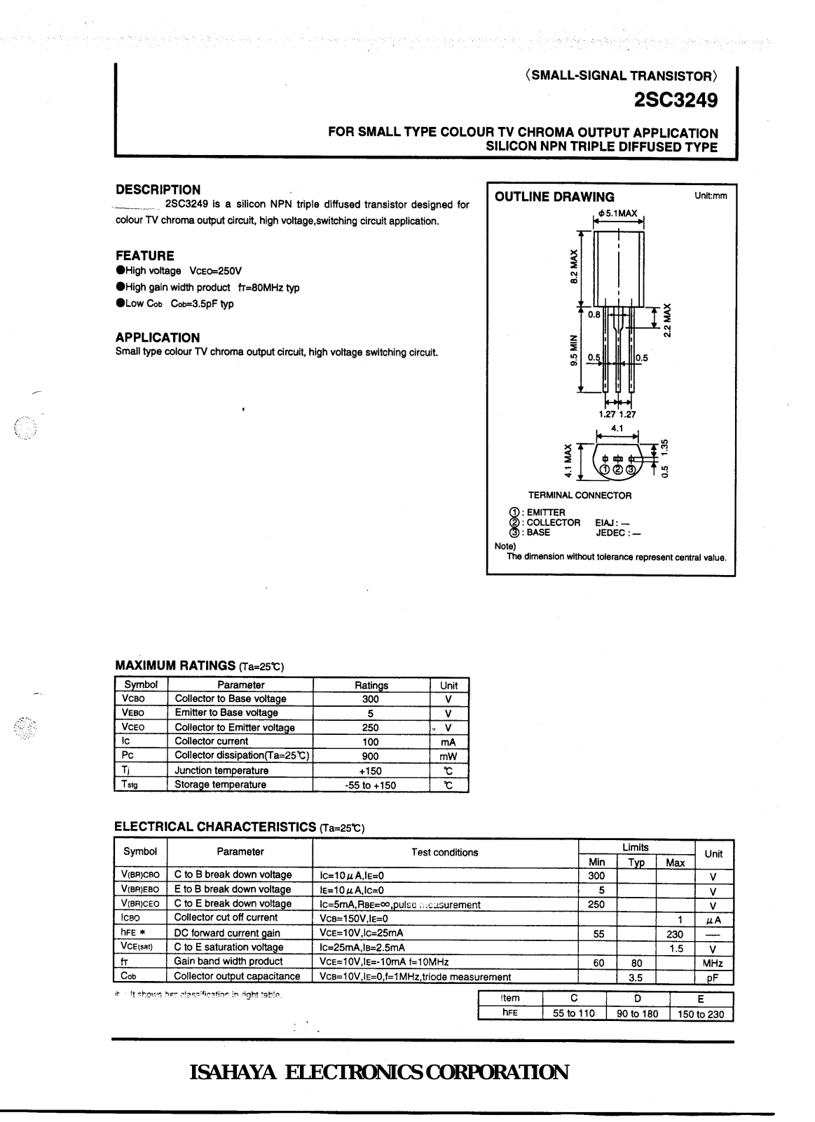 Datasheet 2sc3249 Datasheet - ManualMachine.com